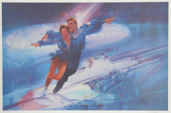bob_peak_official_1984_olympics_torville_and_dean_iceskating_poster_for_us_postal_service