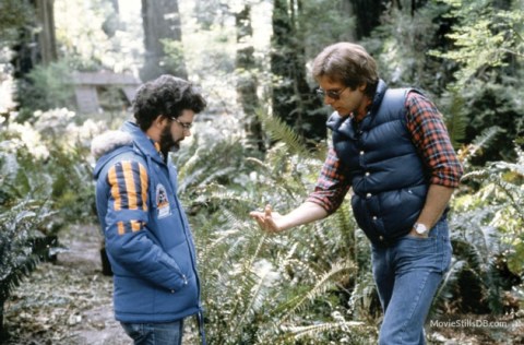 return_of_the_jedi_george_lucas_and_harrison_ford_on_location