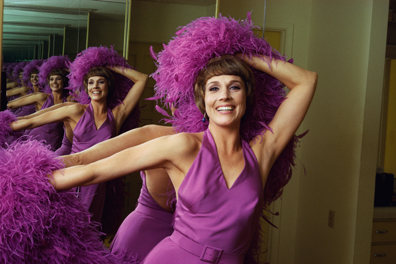 Julie Andrews Wearing Purple Boa