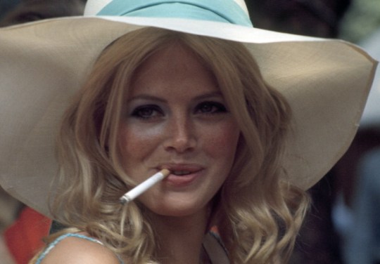 Britt Ekland Smoking A Cigarette